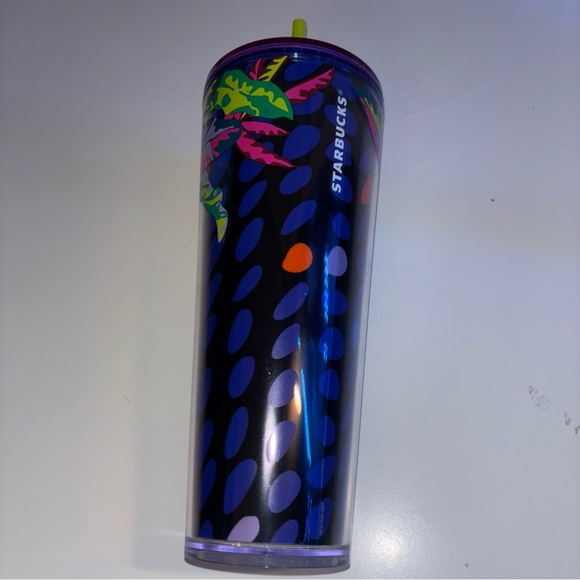 Starbucks Other - Starbucks Limited Edition Neon Tropical Tumbler with Straw 24oz